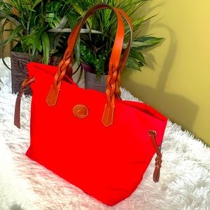 NEW! DOONEY & BOURKE NYLON LARGE SHOPPER TOTE BAG IN RED